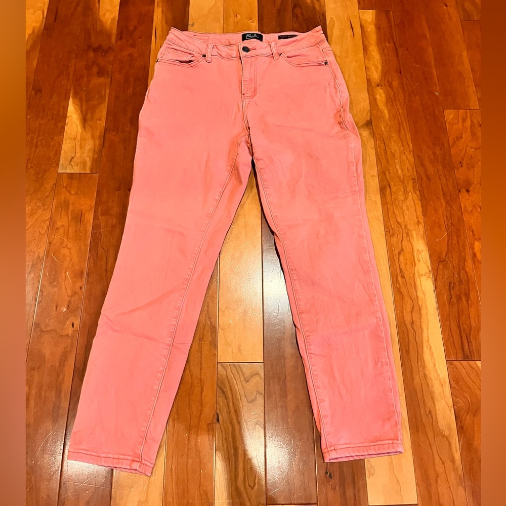 Earl Jeans Womens 12 Coral Skinny Ankle Super Stretchy Soft Spring Summer Chic